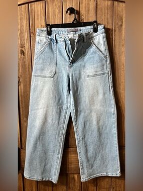 Just USA Light Blue women’s wide-Leg crop jeans